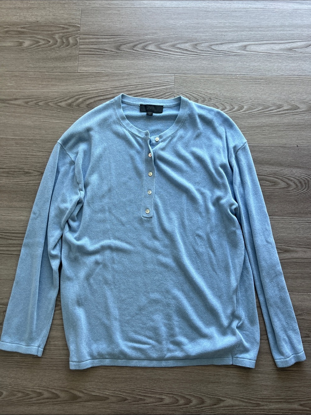 Zara Light Blue Long-Sleeve Shirt